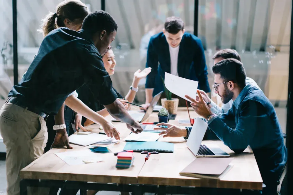 People working together around a table
