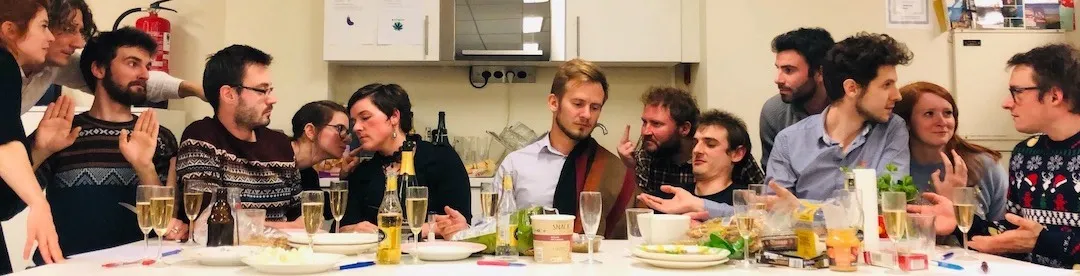 Belighted people at an end-of-year event